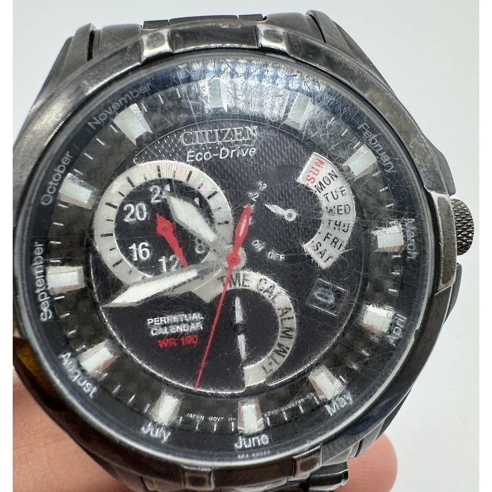Citizen Eco-Drive Perpetual Calendar Black Ion-Plated Watch BL8005-77E GN-4W-S